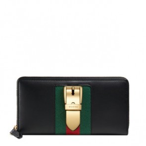 Gucci women Sylvie leather zip around wallet 476083
