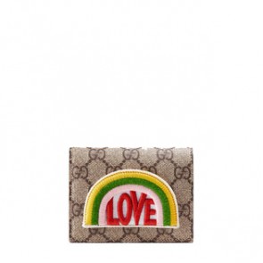 Gucci womens Rainbow soft GG Supreme card case 476412