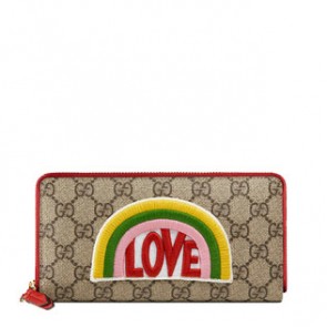 Gucci Rainbow soft GG Supreme zip around wallet 476413