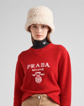 Lady's Prada Wool And Cashmere Crew-Neck Sweater