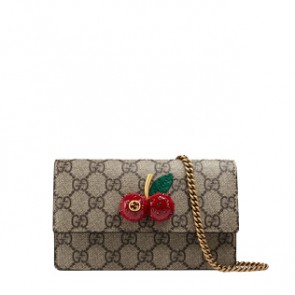 Gucci women GG Supreme mini bag with cherries 481291