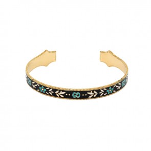 Gucci womens Icon bracelet in yellow gold bracelet with enamel 482016
