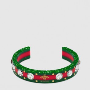 Women Web cuff with crystals 482241 I7748 8414