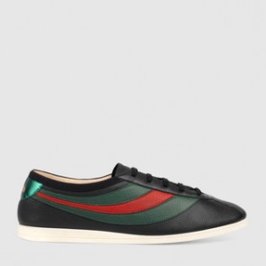 Mens Leather low top sneaker with Web 483266