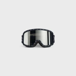 Lady's Celine Ski Mask In Plastic With Metal Studs & Mirror Lenses