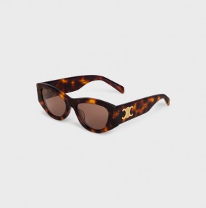 Lady's Celine Triomphe 15 Sunglasses In Acetate Dark Havana