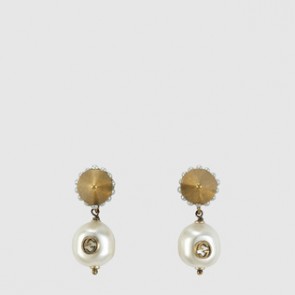 Women Interlocking G pearl pendant earrings 503366 I4620 8078