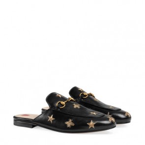 Women Princetown embroidered leather slipper 505268 D3V00 1000