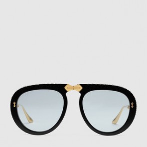 Women Aviator foldable acetate sunglasses 506253 J0070 1840