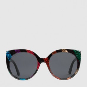 Women Cat eye glitter acetate sunglasses 519164 J0740 4199