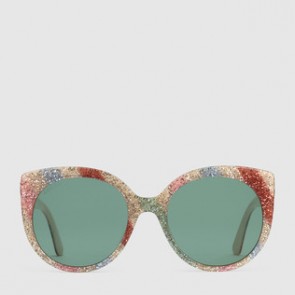 Women Cat eye glitter acetate sunglasses 519164 J0740 8999