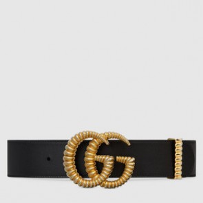 Women Leather belt with torchon Double G buckle 524105 AP00G 1000