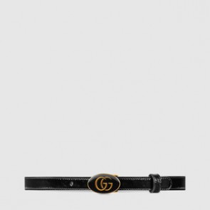 Women Leather belt with oval enameled buckle 524117 0P5AT 1000