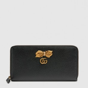 Women Leather zip around wallet with bow 524291 CAOXT 1163