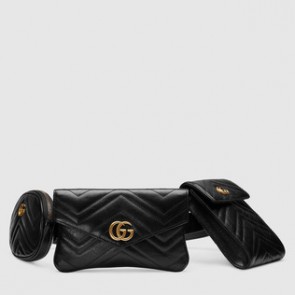 Women GG Marmont matelassé belt bag 524597 0OLAT 1000