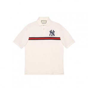 Men's polo with NY Yankees patch