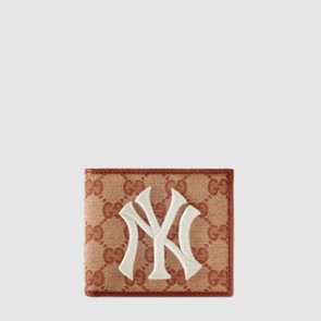 Mens Original GG canvas wallet with New York Yankees patch ‎547787 9Y9ET 9573