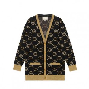 Women Wool cardigan with GG motif 555014 XKAH9 1815