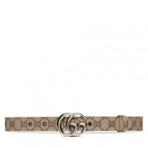 Lady's Gucci Original GG Canvas Marmont Thin Belt