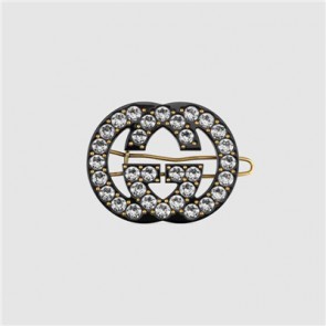 Gucci Crystal Interlocking G hair slide ‎627917