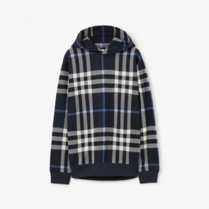 Men's Burberry Check Cotton Jacquard Hoodie