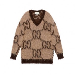 GUCCI GG mohair wool V neck Sweater CLOTHES 639380 FOR WOMEN