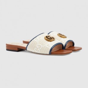 Lady's Gucci Slide Sandal With Double G
