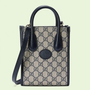 Gucci blue GG Mini tote bag with Interlocking G handbag purse
