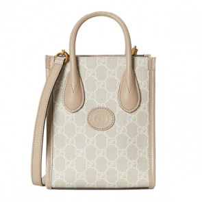 Gucci Beige White GG Mini tote bag
