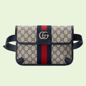 Gucci Ophidia belt bag blue gg waist purse handbag