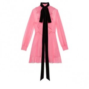 Lady's Gucci Pink Chiffon ruffle dress Clothes