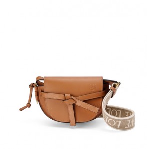 Loewe Mini Gate Dual Bag In Soft Calfskin And Jacquard