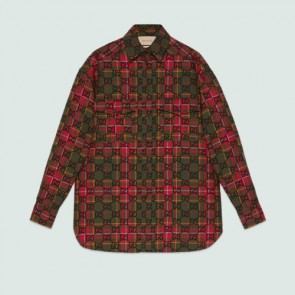 Lady's Gucci GG Tartan Wool Shirt