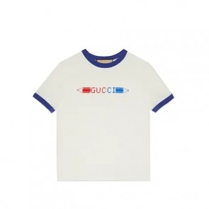 Lady's Gucci Cotton Jersey Pencil Printed T-Shirt