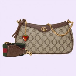 Gucci Ophidia GG Small Handbag With Strawberry Pendant