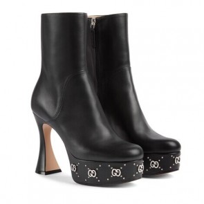 Lady's Gucci Platform Boot With GG Studs