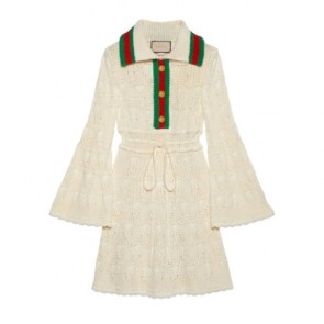 Lady's Gucci Crochet Cotton Dress With Web