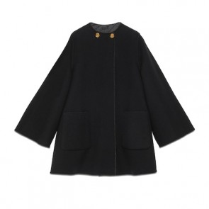 Lady's Gucci Reversible Diagonal G Wool Coat