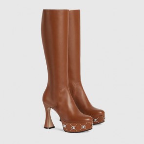 Lady's Gucci GG Studs Platform Boot
