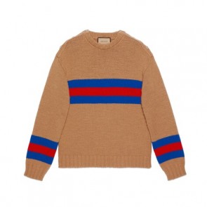 Men's Gucci Wool Mohair Sweater With Web Intarsia