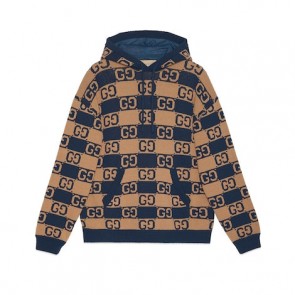 Men's Gucci GG Cotton Jacquard Hooded Sweater