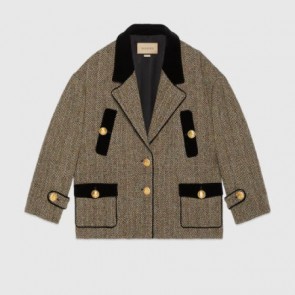Lady's Gucci Wool Herringbone Coat