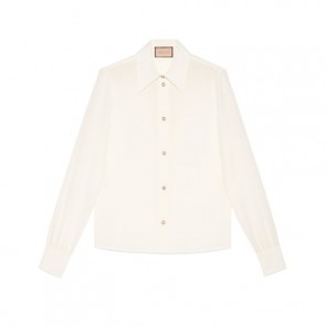 Lady's Gucci Silk Crêpe De Chine Shirt