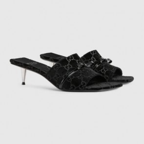 Lady's Gucci GG Velvet Slide Sandal