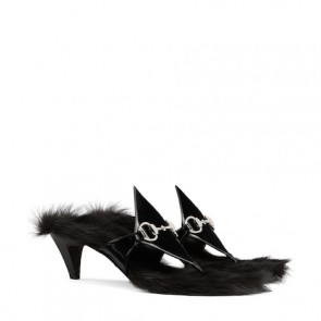 Lady's Gucci Wool Thong Sandal With Horsebit