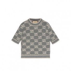Lady's Gucci GG Wool Bouclé Jacquard Top