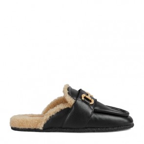 Lady's Gucci Wool Mule With Horsebit 