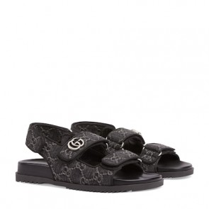 Lady's Gucci GG denim Flat Sandal