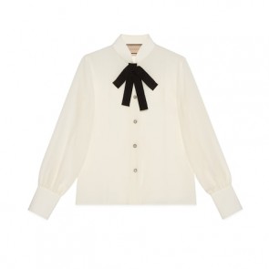Lady's Gucci Silk Crêpe De Chine Shirt