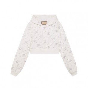 Lady's Gucci Cotton Jersey Hooded Sweatshirt